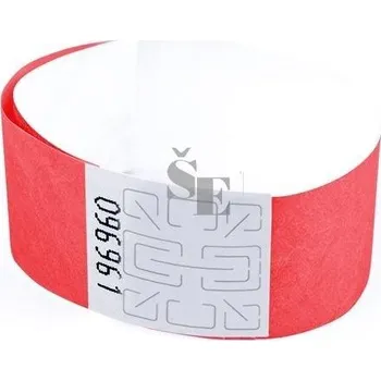 Náramek Identifikační pásky na ruku 1,9cm 100ks červená