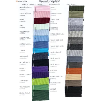 Vzorník žebrovaných nápletů