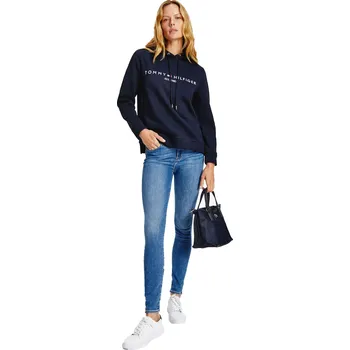 Dámská móda TOMMY HILFIGER DÁMSKÁ MIKINA HERITAGE HILFIGER HOODIE LS NAVY WW0WW31998 DW5 Velikost: S