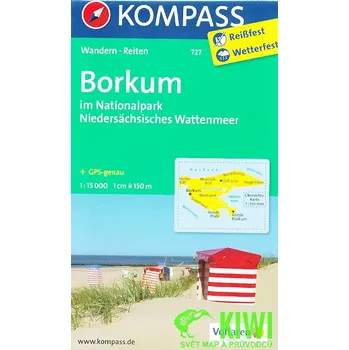 Kompass Borkum 1:15 t. (Východofríské ostrovy) laminovaná