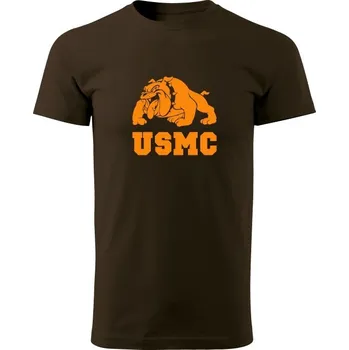 Pánské tričko Tričko USMC Devil Dogs - hnědá