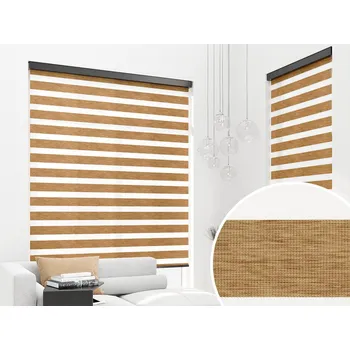 Roleta ZEBRA-SHOP ROLETA DEN A NOC MAXI / PREMIUM / SV. HNĚDÝ MELÍR / BH 11 Výška: 200, Šířka: 75, Barva kazety / umíst.řetízku: bílá / vpravo