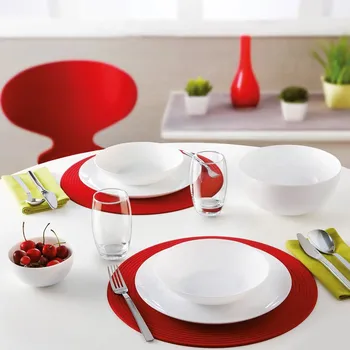 Talíř Jídelní sada Diwali White - 18 ks, Luminarc Čistě bílé hladké kvalitní talíře.