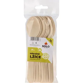 Jednorázové nádobí SOLO Lžíce dřevěné 16 cm 12ks