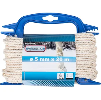Železářství CONNEX Šňůra sisalová stáčená, 5mm, 20kg, přírodní, 20m, navíječ