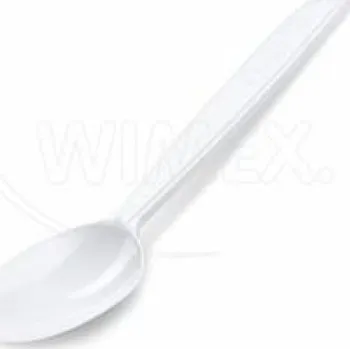 Příbor Lžíce znovu použitelná bílá 18,5cm - 50kusů PP