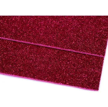 Pěnová guma Moosgummi s glitry pink 20x30 cm - 2ks