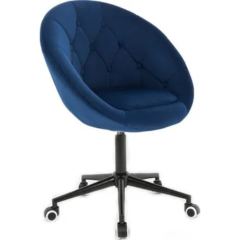 LuxuryForm DESIGN Kosmetické křeslo VERA VELUR na černé podstavě s kolečky - modré