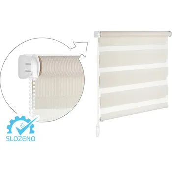 Roleta ZEBRA-SHOP Roleta DEN A NOC / KOMPLET / PREMIUM / KRÉMOVÁ / BH 12 Výška: 150, Šířka: 30, Strana ovládání: vlevo