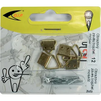 Věšák D.I.P. Háček obrazový závěsný 12 mosaz blistr