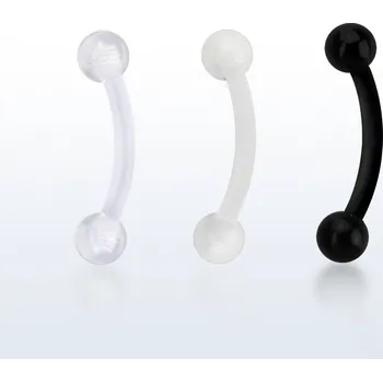 Piercing Piercingate Piercing do obočí POB00216 - Barva/Motiv: Černá, Délka tyčky: 10 mm, Kuličky: 3 mm, Průměr tyčky: 1,2 mm