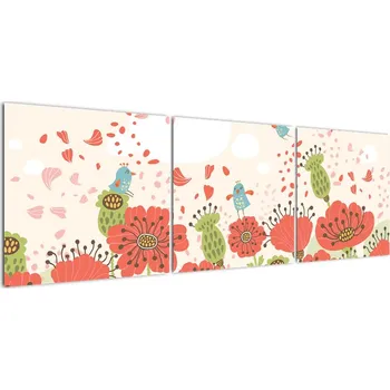 Obraz LuxusniObrazy.cz Obraz - Ptáčci na rozkvetlé louce