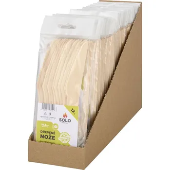 Jednorázové nádobí SOLO Nože dřevěné 16,5 cm 12ks