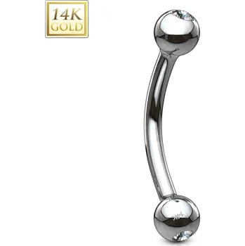Piercing Šperky4U Zlatý piercing do obočí, Au 585/1000 - ZL01108-1210-WG
