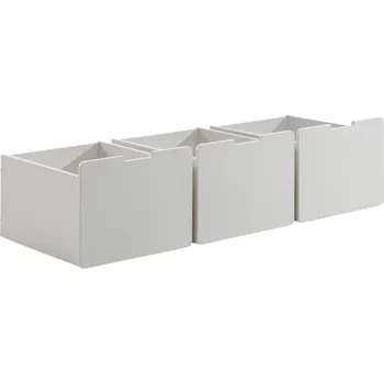 úložný prostor na hračky Set tří bílých lakovaných zásuvek k patrové posteli Vipack Pino I.