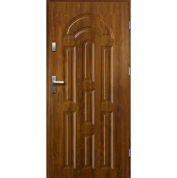 Vchodové dveře RADEX Dveře vchodové ocelové EOS, zlatý dub, 80L (včetně zárubně 2061x894mm)