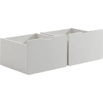 Dětská postel Set dvou bílých lakovaných zásuvek k patrové posteli Vipack Pino I. se skluzavkou