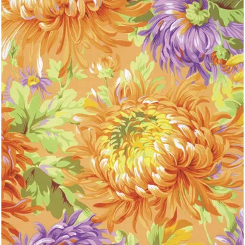 Free Spirit Kaffe Fassett Shaggy žlutá květovaná vícebarevná bavlněná látka patchwork