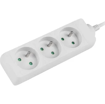Prodlužovací kabel Prodlužovací kabel Lanberg PS0, 3 zásuvky, 3m, bílá