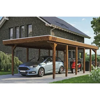 Přístřešek na auto Přístřešek na auto SKAN HOLZ Friesland 397 x 860 cm ořech vč. EPDM fólie
