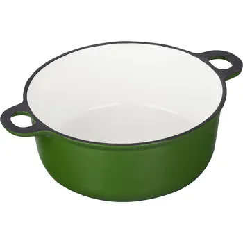 Hrnec Český smalt GOURMETINA Litinový smaltovaný Hrnec velký EDUARD SOLO - Listově zelená 25 x 9 cm, 3 l