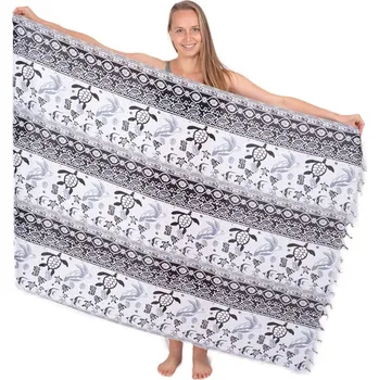 Šátek Sarong / pareo / plážový šátek Podmořský svět černý, Sittar.cz