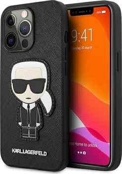 Pouzdro na mobilní telefon Karl Lagerfeld Saffiano Ikonik pro Apple iPhone 13/13 Pro černé
