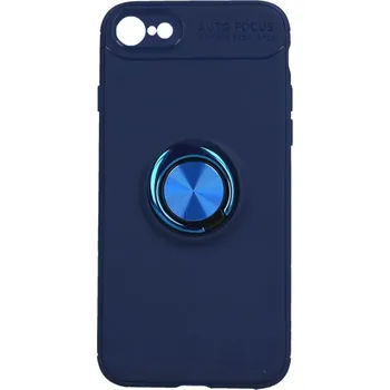 Pouzdro na mobilní telefon Kryt iPhone SE 2022 modrý s modrým prstenem (obal neboli pouzdro na iPhone SE 2022)