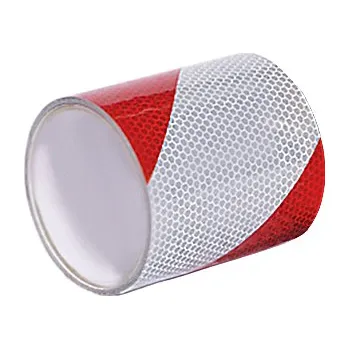 Lepicí páska Vysoce reflexní výstražná páska, levá, bílá/červená, 10 cm × 25 m