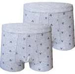 PeSaiL Pánské bavlněné boxerky - Krevetová (balení/2 kusy) Barva: Šedá, Velikost: L