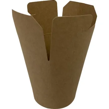 Jednorázové nádobí Kelímek na nudle KRAFT malý 500ml (tuková bariéra) - balík (50 ks)