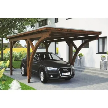 Přístřešek na auto Přístřešek na auto Konsta 304 x 500 cm ořech vč. alu plechu a 2 oblouků