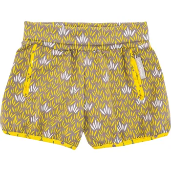 žluté bavlněné kraťasy s potiskem