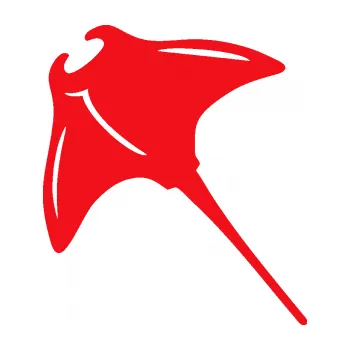 Samolepící dekorace SAMOLEPKA Rejnok 004 levá manta (10 - červená) NA AUTO, NÁLEPKA, FÓLIE, POLEP, TUNING, VLASTNÍ TEXT, TISK, AUTOSAMOLEPKY.cz, POLEPY, OBRÁZEK, LOGO, SAMOLEPKY