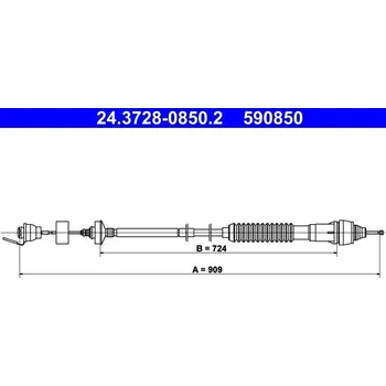 Spojka Tažné lanko, ovládání spojky ATE 24.3728-0850.2