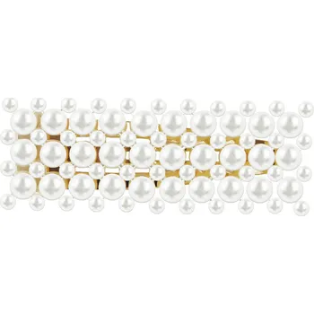 Sponka do vlasů, ozdobená perličkami ve tvaru mřížky- zlaté barvy 8000785-4