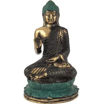 Soška Buddha kov 16 cm patina