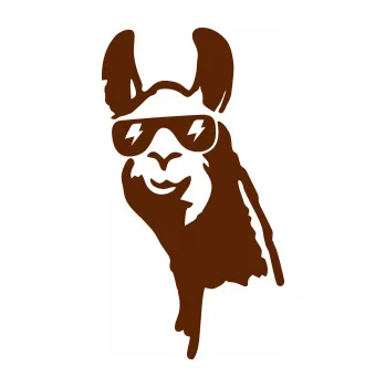 Samolepící dekorace SAMOLEPKA Lama 003 levá (15 - hnědá) NA AUTO, NÁLEPKA, FÓLIE, POLEP, TUNING, VLASTNÍ TEXT, TISK, AUTOSAMOLEPKY.cz, POLEPY, OBRÁZEK, LOGO, SAMOLEPKY