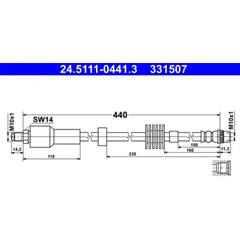 Brzdová hadice Brzdová hadice ATE 24.5111-0441.3