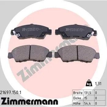 Brzdový systém Sada brzdových destiček, kotoučová brzda ZIMMERMANN 21697.150.1