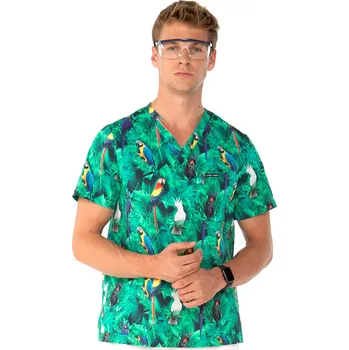 Pánská košile Louis Lanier Bavlněná halena s antibakteriální úpravou TULON s potiskem Jungle Velikost: XS