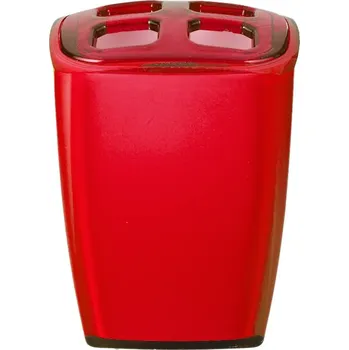 GRUND Kelímek na kartáčky NEON červený 7x6,5x10 cm