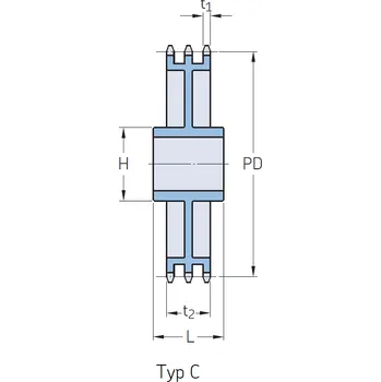 Řetěz na kolo Řetězové kolo SKF PHS 20B-3C114 zubů - s oboustranným nábojem