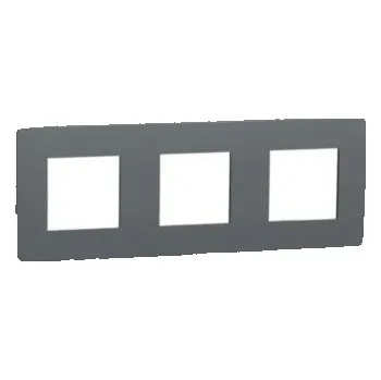 vypínač a zásuvka Unica Studio Color NU280622 Rámeček trojnásobný, tmavě šedý/černý, Schneider Electric