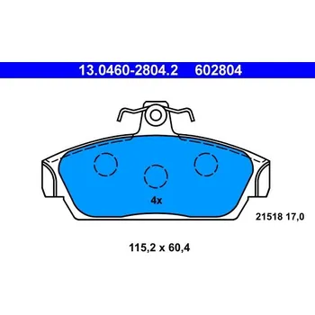 Brzdový systém Sada brzdových destiček, kotoučová brzda ATE 13.0460-2804.2
