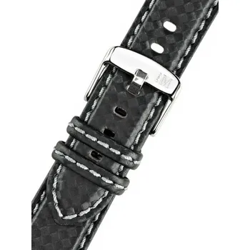 Řemínek na hodinky Kožený řemínek Morellato Biking 3586977.891 M, černý, ekokůže