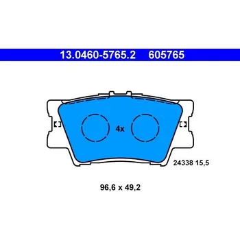 Brzdová destička Sada brzdových destiček, kotoučová brzda ATE 13.0460-5765.2