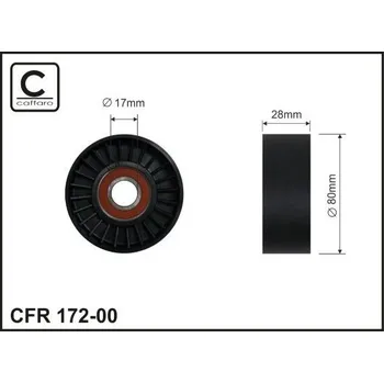 Vratná/vodicí kladka, klínový žebrový řemen CAFFARO 172-00