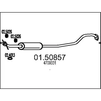 Auto-moto Střední tlumič výfuku MTS 01.50857