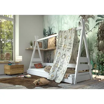 Dětská postýlka Jednolůžková postel Tipi 1 - bílá borovice